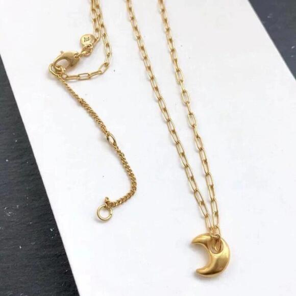 Madewell Puffed Moon Pendant Necklace - Picture 1 of 2